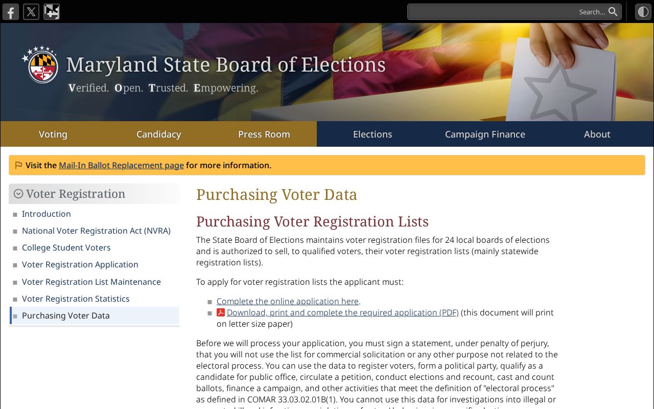 Waldorf voter registration list qualifications and prices
